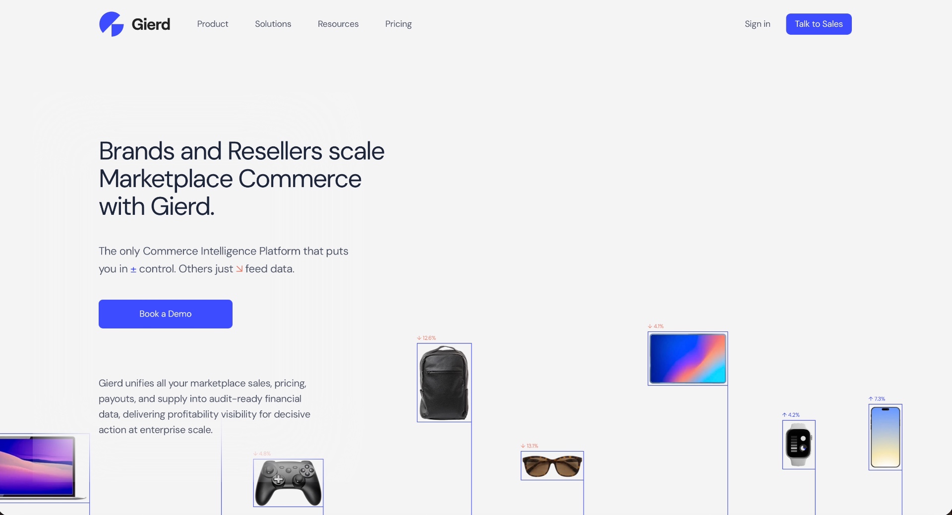 Gierd homepage hero — Brands and Resellers scale Marketplace Commerce with Gierd.
